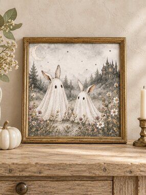 NEW The Slumberveil Collection Dreamers of Hollow Hill Ghost Bunny Halloween8x10